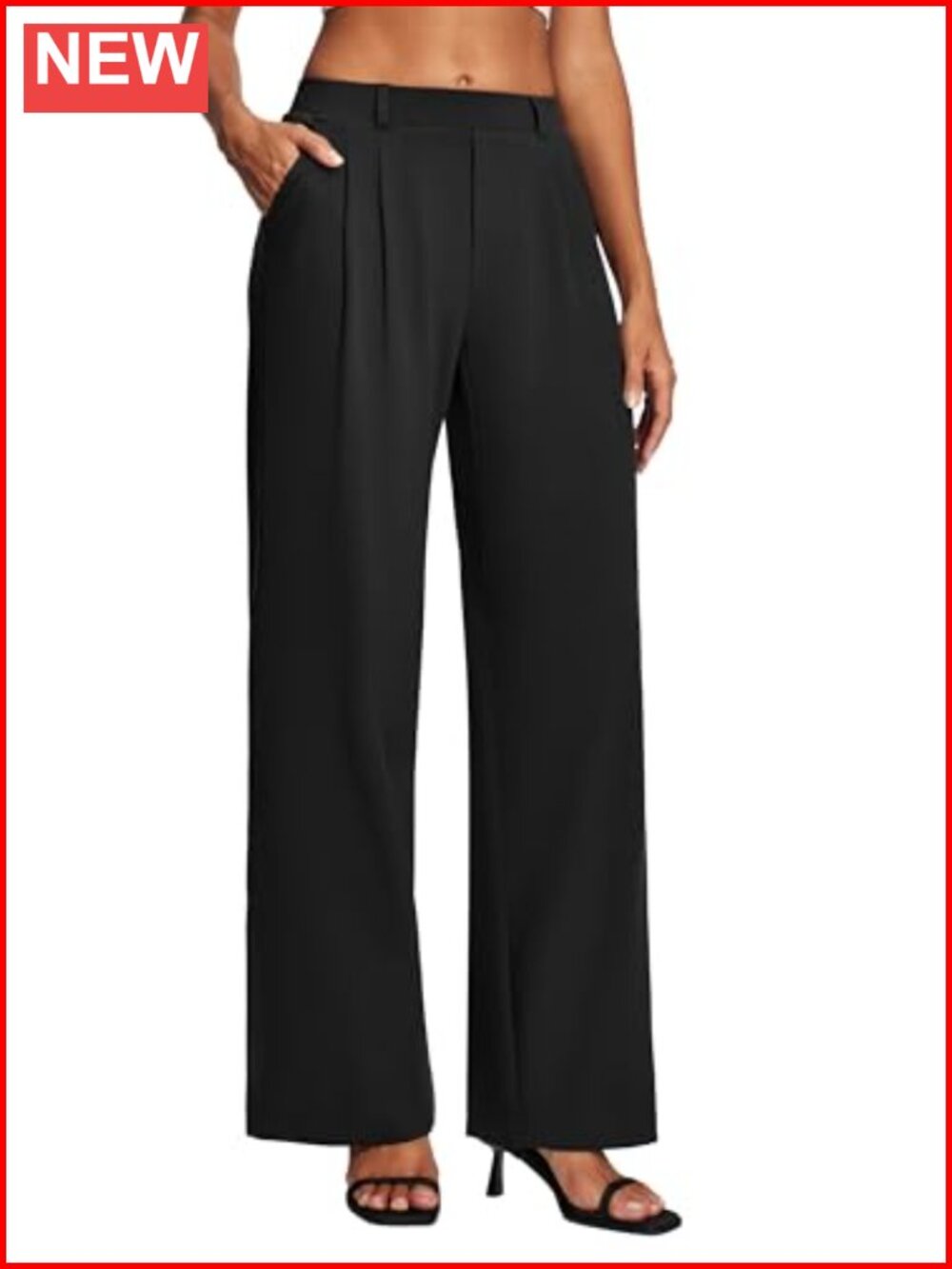 Womens Dress Pants Pull On Stretchy Wide Leg Trousers Business Casual Slacks